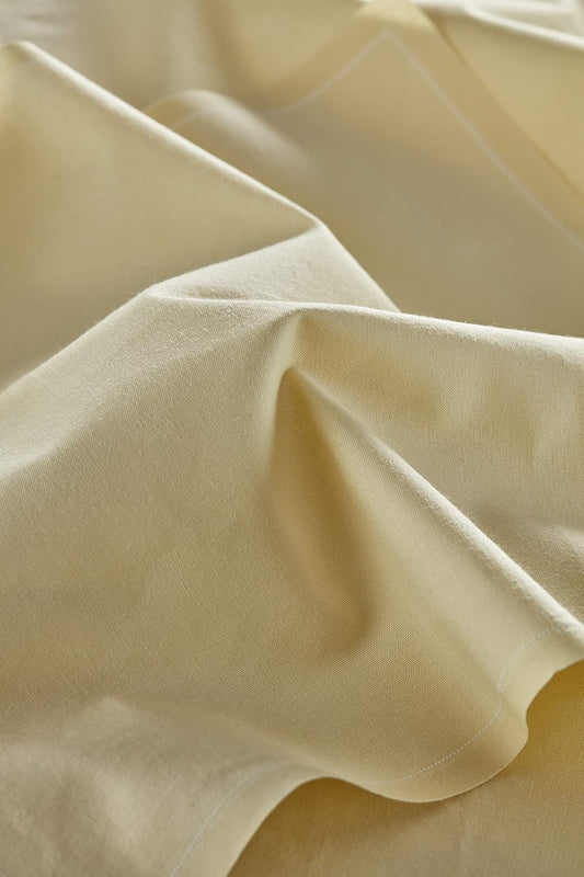 Cotton Dinner Napkins (11.8 x 11.8 in - 12 Per Roll, Pastel Yellow) Cloth Dinner Napkins for Parties, Weddings, Dinning, Hotels, Restaurants or Events - Single-Use Washable
