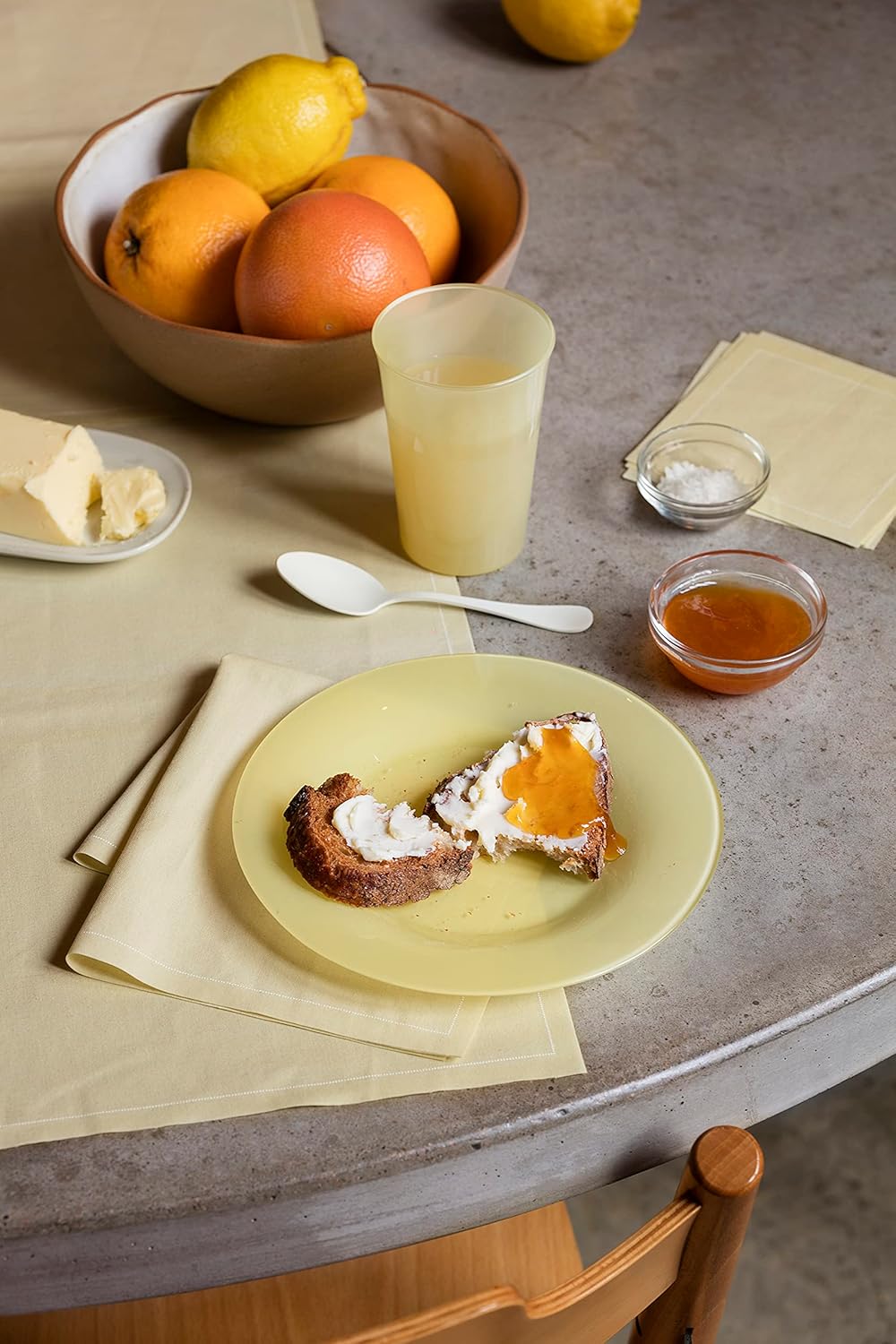 Cotton Dinner Napkins (11.8 x 11.8 in - 12 Per Roll, Pastel Yellow) Cloth Dinner Napkins for Parties, Weddings, Dinning, Hotels, Restaurants or Events - Single-Use Washable