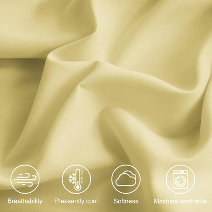 Bedding Queen Sheets Set - Soft Bed Sheets - Cooling Breathable Bedding Set with 16" Deep Pocket (4 Pieces, Queen, Pineapple Yellow)