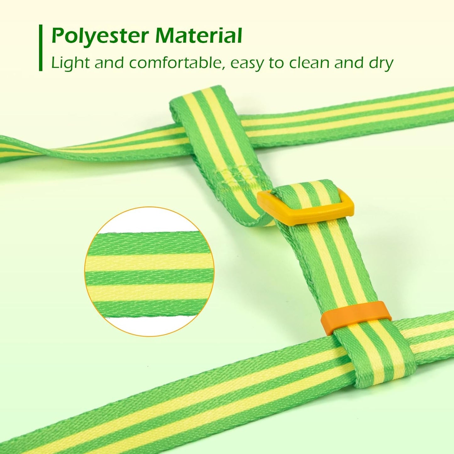 Step in Dog Harness for Small Dogs, Freedom Nylon Dog Halter Vests, Lightweight and Escape Proof Puppy Harness, Quick Fits for Small Medium and Large Dogs (Green & Yellow Stripe, XS)