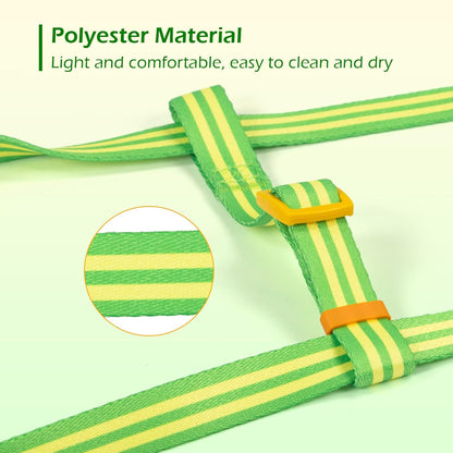 Step in Dog Harness for Small Dogs, Freedom Nylon Dog Halter Vests, Lightweight and Escape Proof Puppy Harness, Quick Fits for Small Medium and Large Dogs (Green & Yellow Stripe, XS)