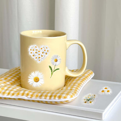 50pcs Transparent Yellow Flower Stickers for Scrapbooking Water Bottles Laptop Journaling,Cartoon Floral Sticker for Teens Planners,Cards,Gifts,Crafts,Art Projects,Glass Potion Bottles(Flower-C)