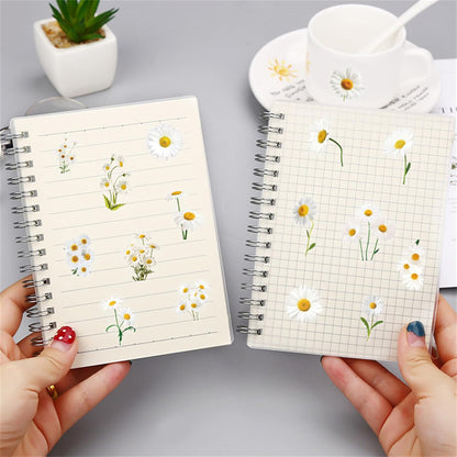 50pcs Transparent Yellow Flower Stickers for Scrapbooking Water Bottles Laptop Journaling,Cartoon Floral Sticker for Teens Planners,Cards,Gifts,Crafts,Art Projects,Glass Potion Bottles(Flower-C)