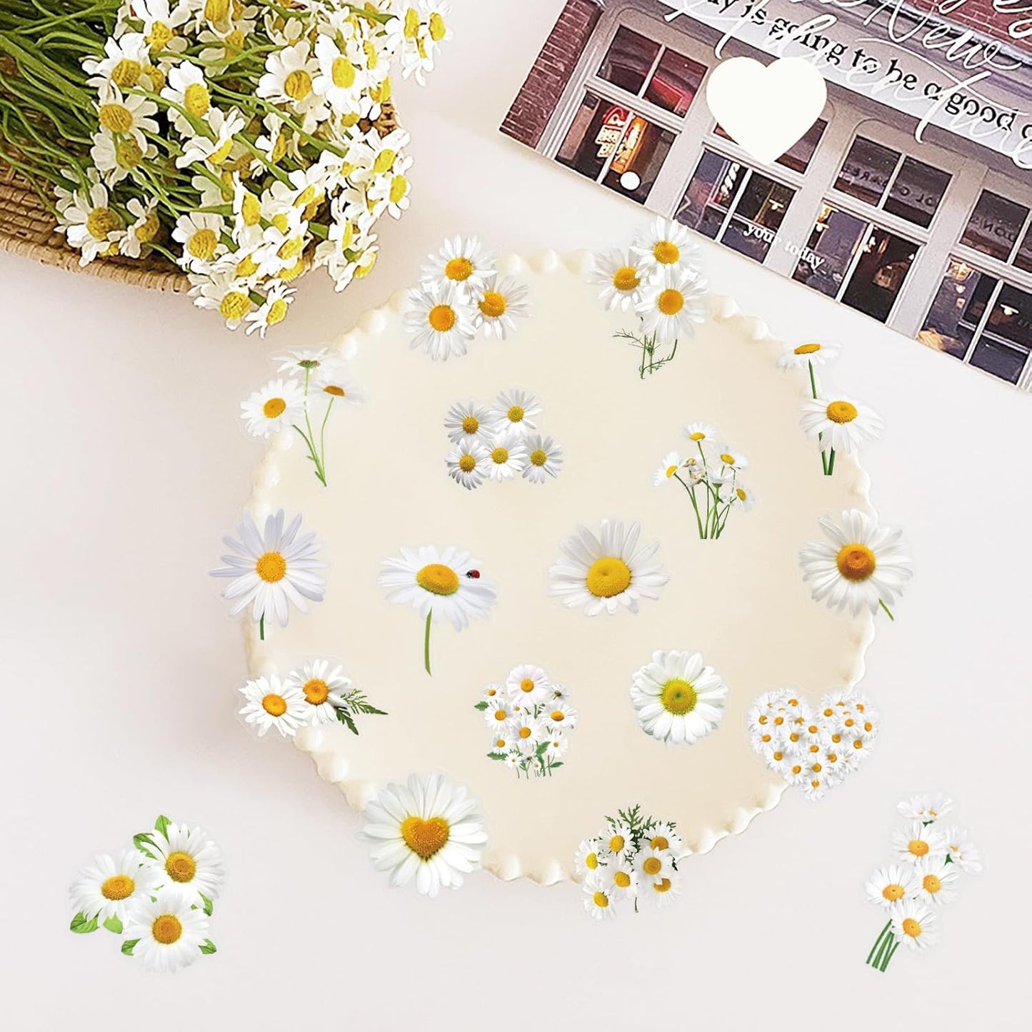 50pcs Transparent Yellow Flower Stickers for Scrapbooking Water Bottles Laptop Journaling,Cartoon Floral Sticker for Teens Planners,Cards,Gifts,Crafts,Art Projects,Glass Potion Bottles(Flower-C)
