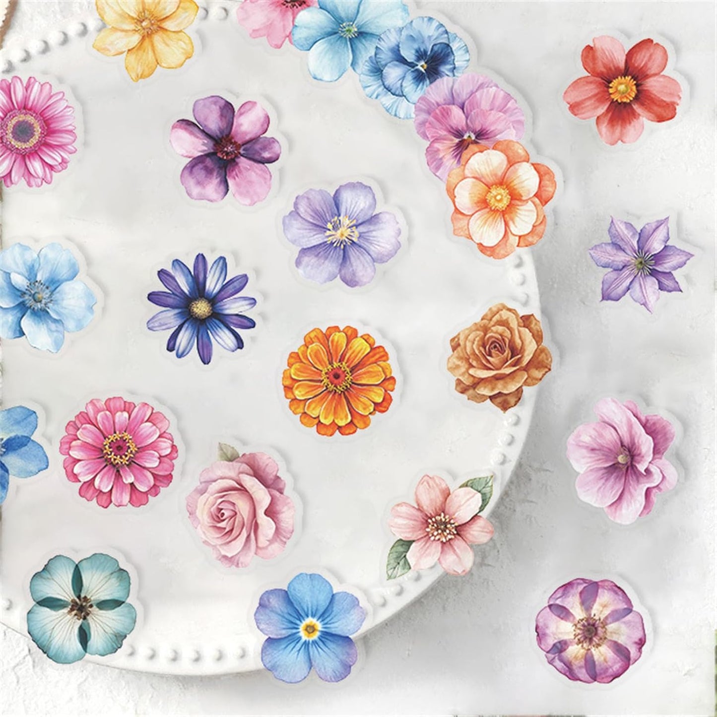 50pcs Transparent Yellow Flower Stickers for Scrapbooking Water Bottles Laptop Journaling,Cartoon Floral Sticker for Teens Planners,Cards,Gifts,Crafts,Art Projects,Glass Potion Bottles(Flower-C)