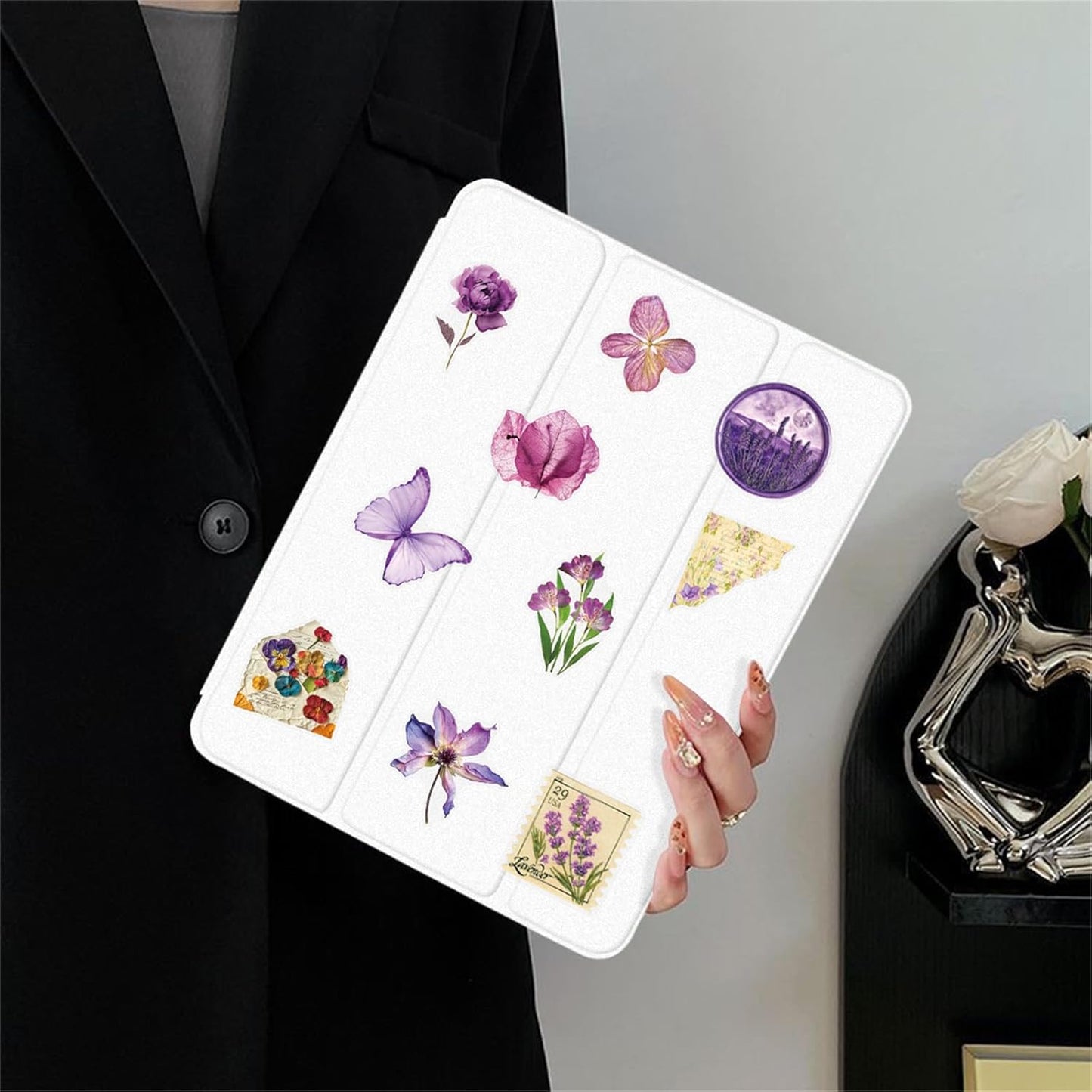 50pcs Transparent Yellow Flower Stickers for Scrapbooking Water Bottles Laptop Journaling,Cartoon Floral Sticker for Teens Planners,Cards,Gifts,Crafts,Art Projects,Glass Potion Bottles(Flower-C)
