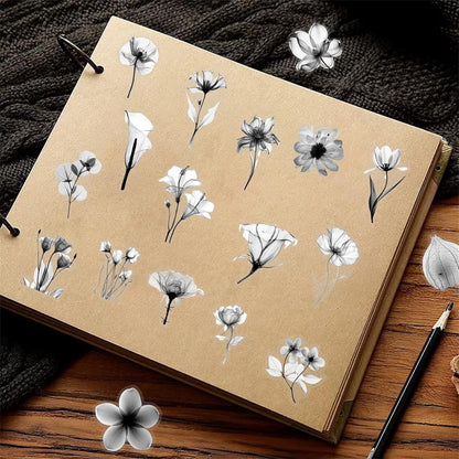 50pcs Transparent Yellow Flower Stickers for Scrapbooking Water Bottles Laptop Journaling,Cartoon Floral Sticker for Teens Planners,Cards,Gifts,Crafts,Art Projects,Glass Potion Bottles(Flower-C)