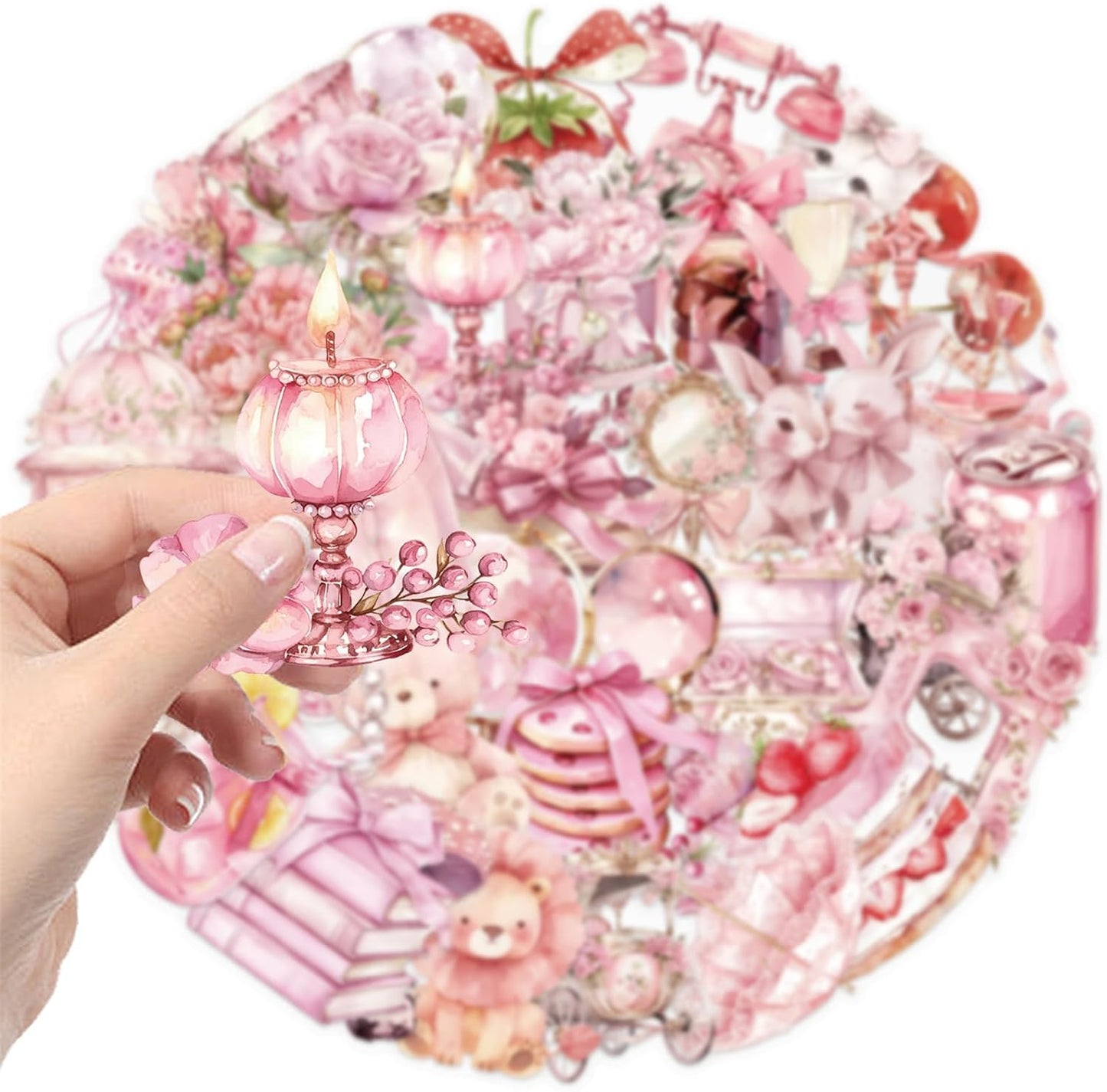 50pcs Transparent Yellow Flower Stickers for Scrapbooking Water Bottles Laptop Journaling,Cartoon Floral Sticker for Teens Planners,Cards,Gifts,Crafts,Art Projects,Glass Potion Bottles(Flower-C)