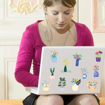 50pcs Transparent Yellow Flower Stickers for Scrapbooking Water Bottles Laptop Journaling,Cartoon Floral Sticker for Teens Planners,Cards,Gifts,Crafts,Art Projects,Glass Potion Bottles(Flower-C)