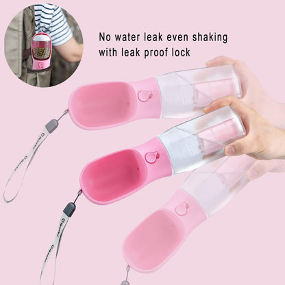 Dog Water Bottle with Food Container & Poop Bag Holder & Filter | Feeding & Hydration & Waste All in One | Travel Puppy Water Bowl | Portable Pet Dispenser | Dog Gifts | for Walking Beach