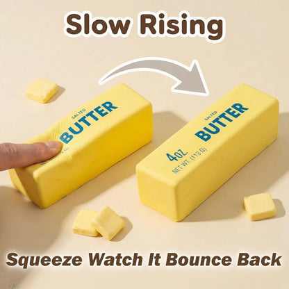 Butter Squishy 2 Pack Slow Rising Squeeze Toys, Yellow Stress Relief Fidget | Slow Rebound Butter Sensory Fidget Toy, Party Favors Birthday Gifts, Adults Office Desk Toys, 2Pcs Butters Stick