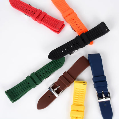 Silicone Watch Band for Men - Yellow Quick Release Watch Band for Women Soft - Waterproof Smart Watch Bracelet Clasp - Correa de Silicona para Reloj Replacement - 18mm 19mm 20mm 21mm 22mm 24mm