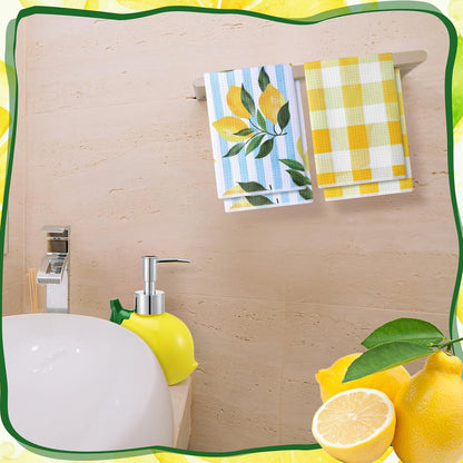 4 Pcs Lemon Soap Dispenser for Kitchen and Bathroom Lemon Lotion Dispenser with Kitchen Towels Box for Bathroom Summer Decor Gift