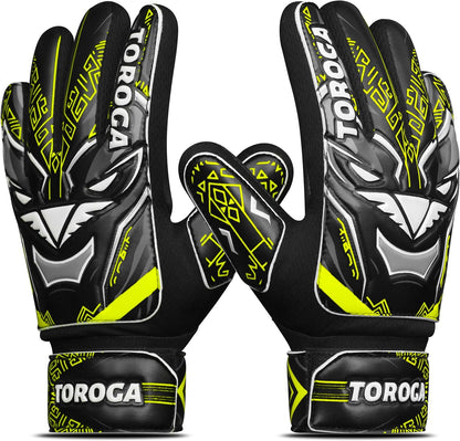 Goalkeeper Gloves for Kids & Youth – Soccer Goalie Gloves, Strong Latex Grip, Double Wrist Support & Breathable Mesh – Boys Football Gloves