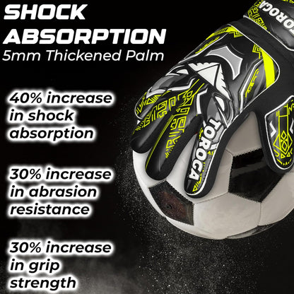 Goalkeeper Gloves for Kids & Youth – Soccer Goalie Gloves, Strong Latex Grip, Double Wrist Support & Breathable Mesh – Boys Football Gloves