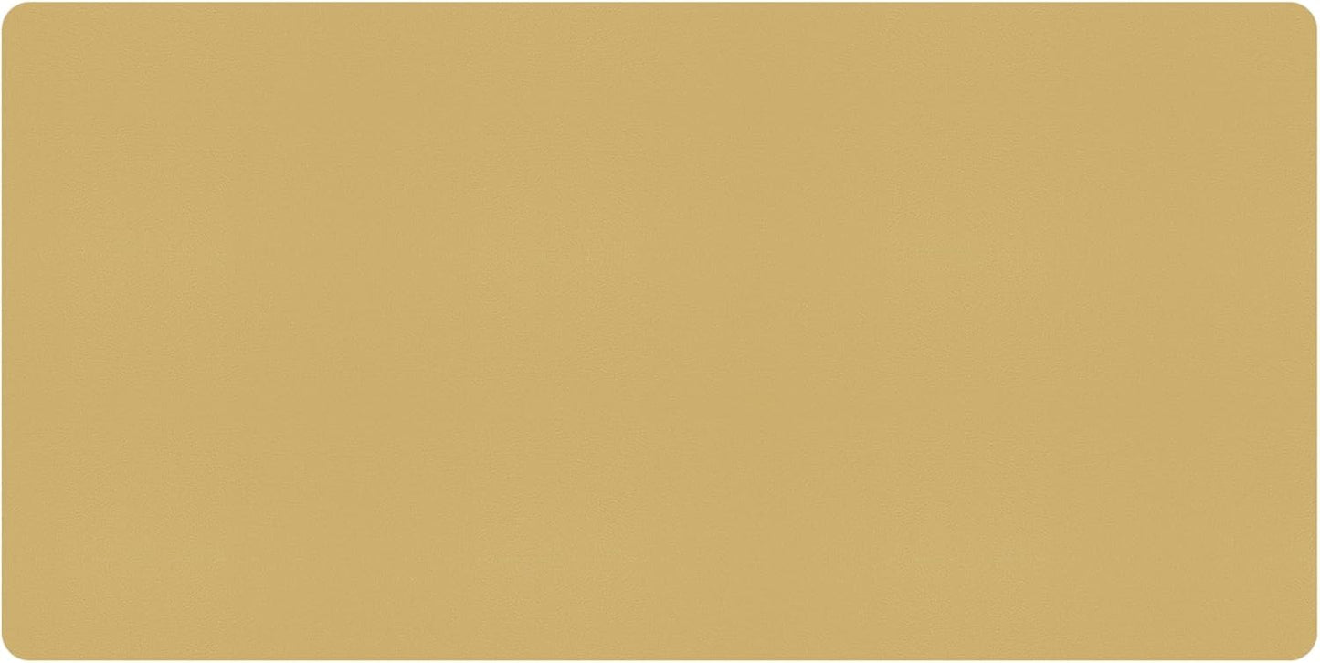 Light Yellow Desk Mat 31.5"x15.7", Desk Matt for Desktop, Waterproof Leather Large Mouse Pad, Computer Mat for Office/Home/Decor
