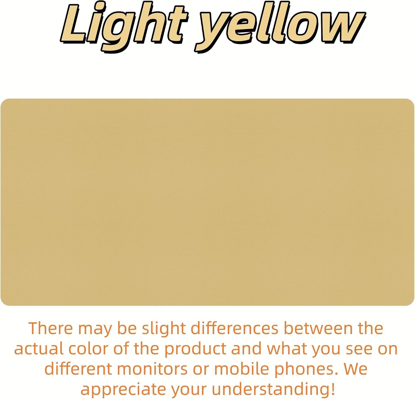 Light Yellow Desk Mat 31.5"x15.7", Desk Matt for Desktop, Waterproof Leather Large Mouse Pad, Computer Mat for Office/Home/Decor