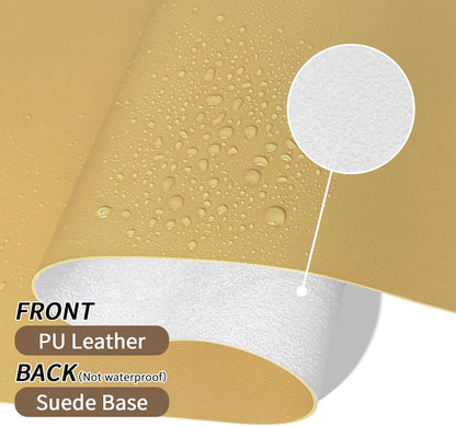 Light Yellow Desk Mat 31.5"x15.7", Desk Matt for Desktop, Waterproof Leather Large Mouse Pad, Computer Mat for Office/Home/Decor
