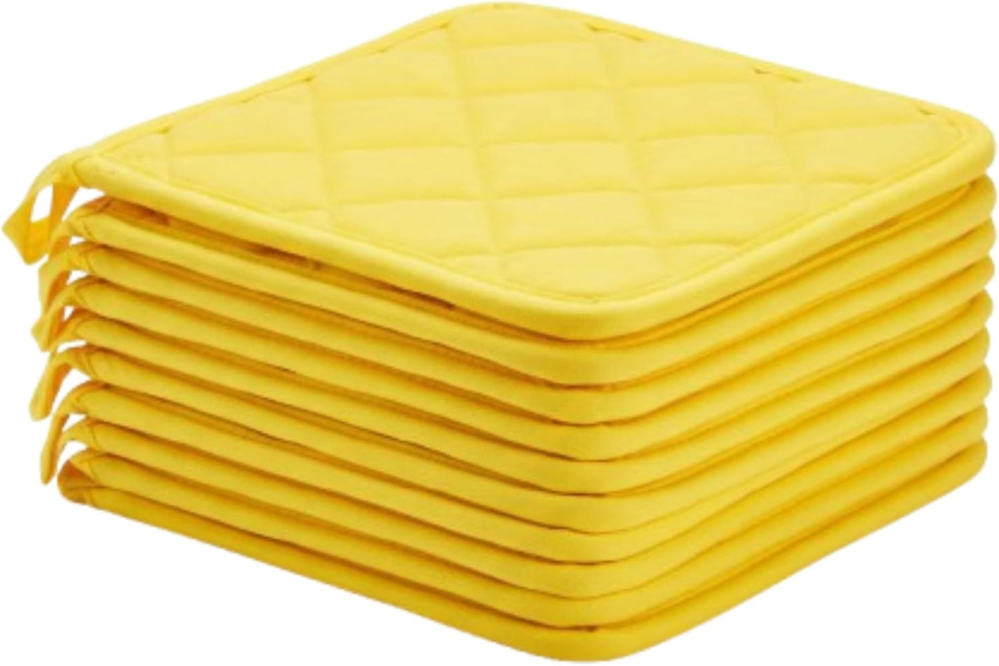 Economical Lightweight Bulk Potholders Ten (10) Pack Everyday Quality 6.5" Square Perfect for Craft Projects Yellow