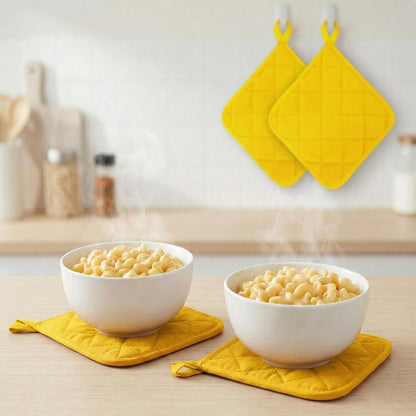 Economical Lightweight Bulk Potholders Ten (10) Pack Everyday Quality 6.5" Square Perfect for Craft Projects Yellow