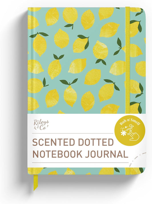 Dotted Journal Notebook, Dot Grid Hardcover Notebook, Thick Paper Journal, Motivational Journal, 8x6 inches, For Notes - (Lemon) notebook