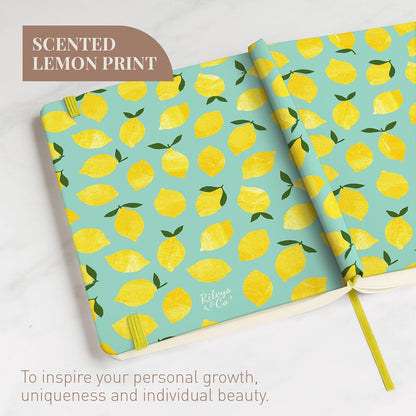 Dotted Journal Notebook, Dot Grid Hardcover Notebook, Thick Paper Journal, Motivational Journal, 8x6 inches, For Notes - (Lemon) notebook