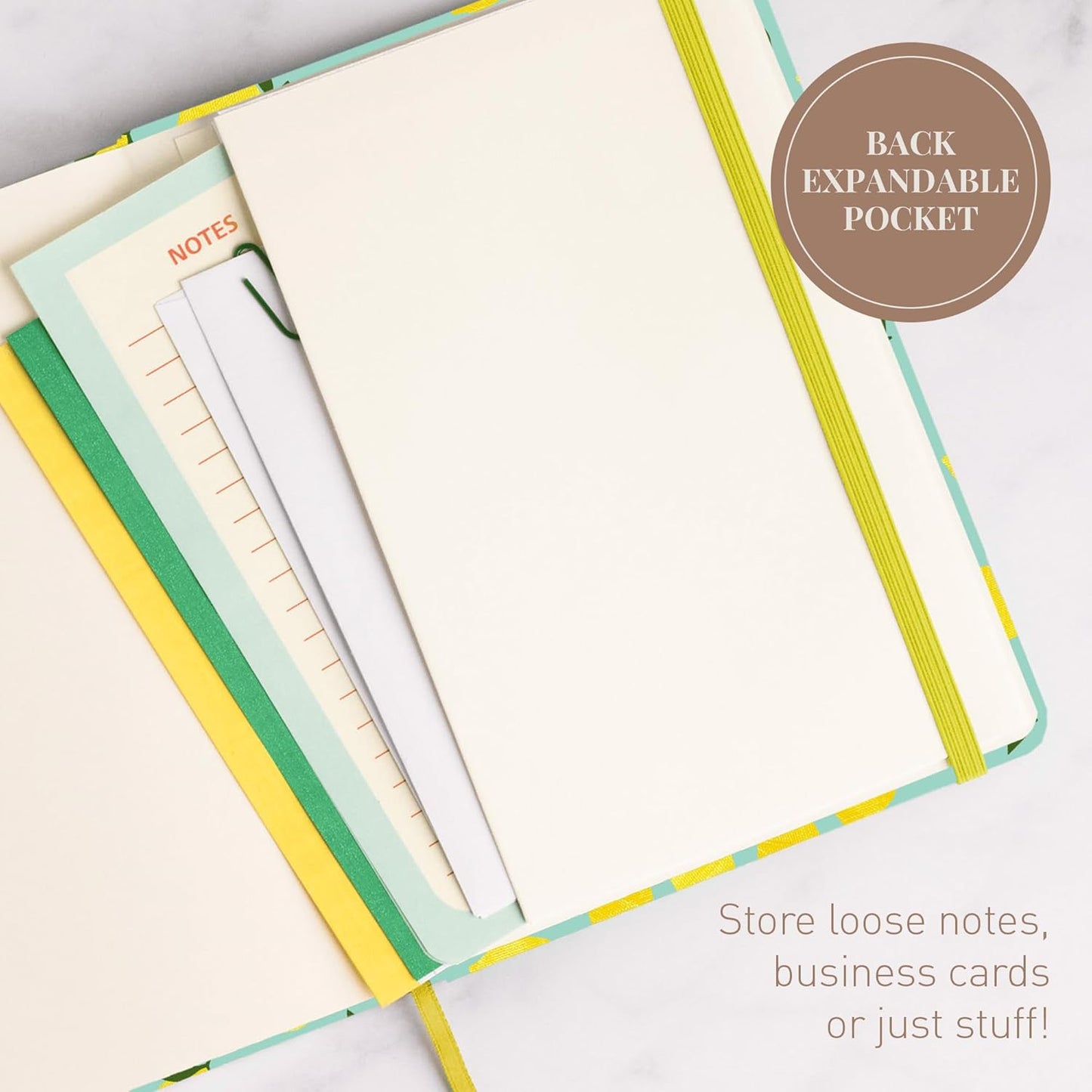 Dotted Journal Notebook, Dot Grid Hardcover Notebook, Thick Paper Journal, Motivational Journal, 8x6 inches, For Notes - (Lemon) notebook