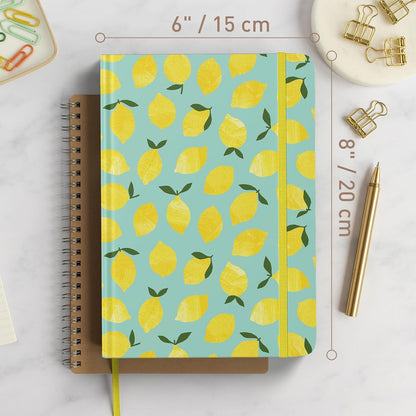 Dotted Journal Notebook, Dot Grid Hardcover Notebook, Thick Paper Journal, Motivational Journal, 8x6 inches, For Notes - (Lemon) notebook