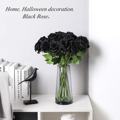 12 PCS Artificial Flowers Roses Silk Flowers Fake Long Stem Artificial Roses for Home Wedding Decorations (Yellow)