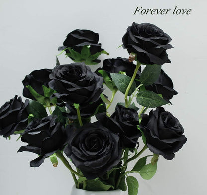 12 PCS Artificial Flowers Roses Silk Flowers Fake Long Stem Artificial Roses for Home Wedding Decorations (Yellow)