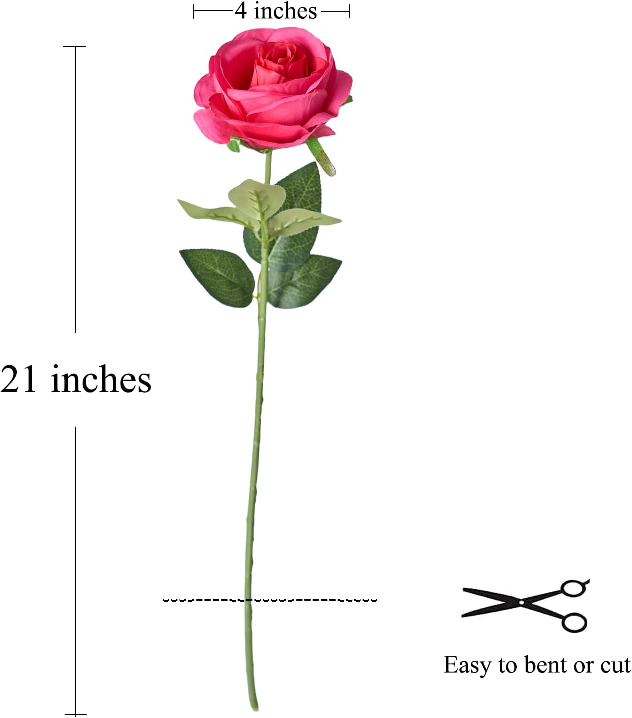 12 PCS Artificial Flowers Roses Silk Flowers Fake Long Stem Artificial Roses for Home Wedding Decorations (Yellow)