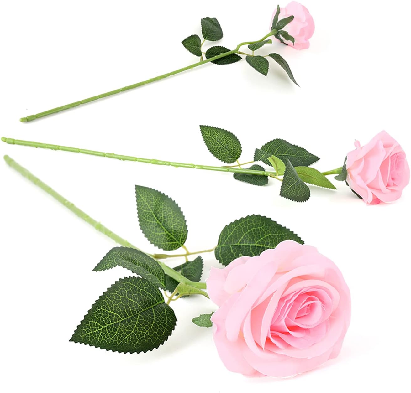 12 PCS Artificial Flowers Roses Silk Flowers Fake Long Stem Artificial Roses for Home Wedding Decorations (Yellow)