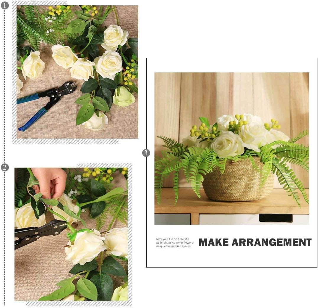 12 PCS Artificial Flowers Roses Silk Flowers Fake Long Stem Artificial Roses for Home Wedding Decorations (Yellow)