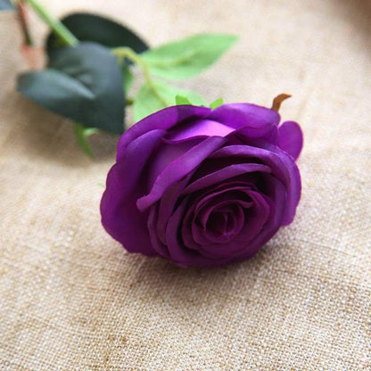 12 PCS Artificial Flowers Roses Silk Flowers Fake Long Stem Artificial Roses for Home Wedding Decorations (Yellow)