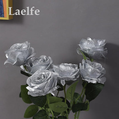 12 PCS Artificial Flowers Roses Silk Flowers Fake Long Stem Artificial Roses for Home Wedding Decorations (Yellow)