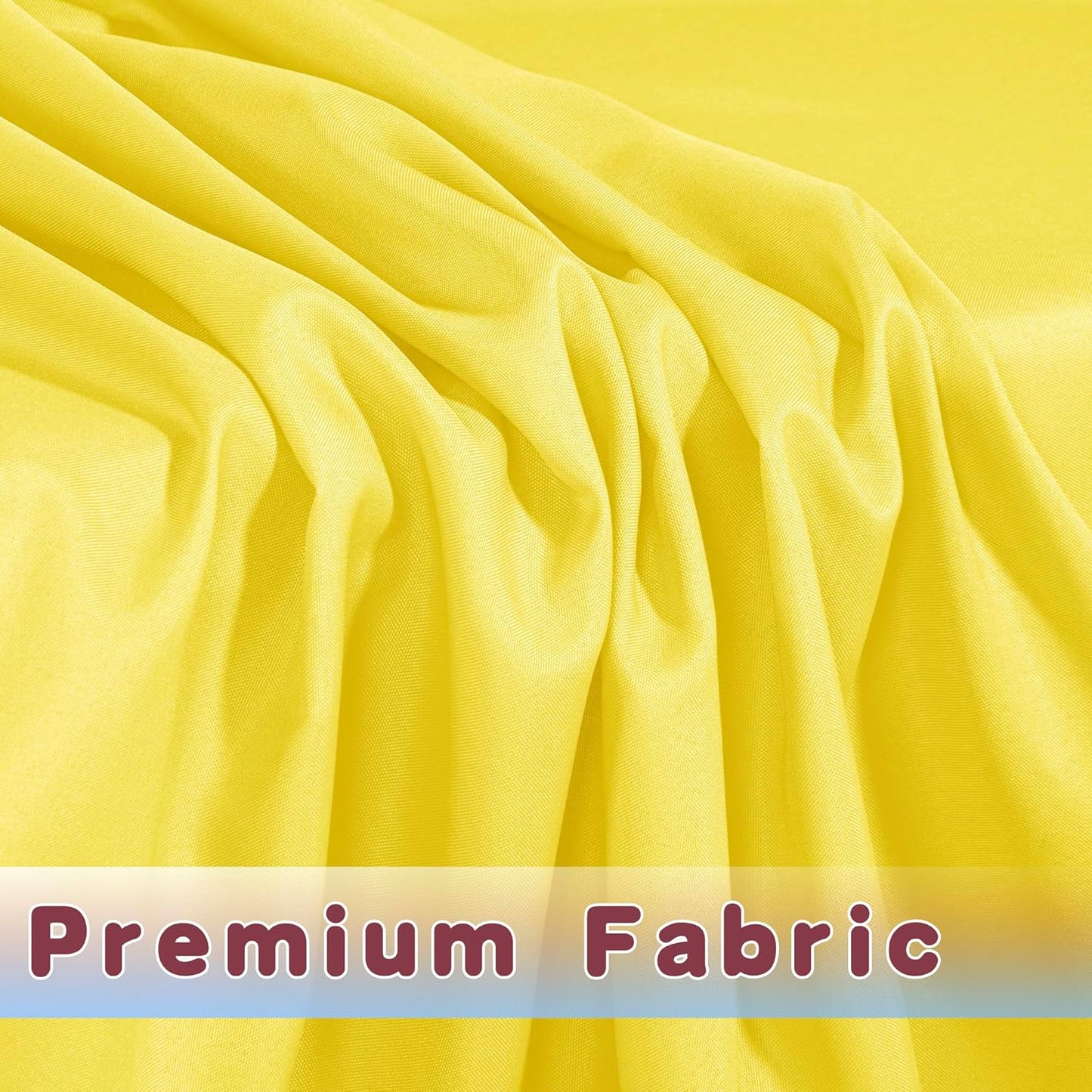 2 Pack Fitted Yellow Tableclothes - 48 x 24 Inch - Rectangle Tablecloths for 4 Foot Tables, Polyester Fabric Table Covers for Parties, Baby Shower, Wedding, Trade Show