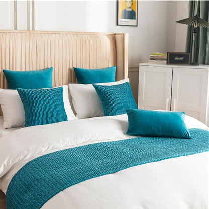 End of Bed Throw Runner,Bed Runners & Scarves Quilted, Bed Scarf and Matching Pillow Covers for Hotel(Yellow B,2 x Pillowcase 30x50cm)