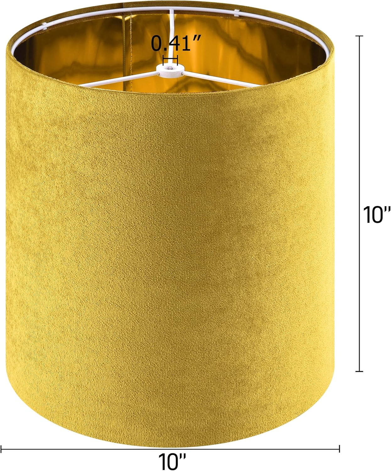 Tall Drum Natural Velvet Yellow Lamp Shades Set of 2- Lampshades for Table Lamps-10 * 10 * 10 inch (Spider) Small Drum Shade-Modern Lampshade-DIY Shade-Replacement,Easy Assembly-Handcraft-Rustic