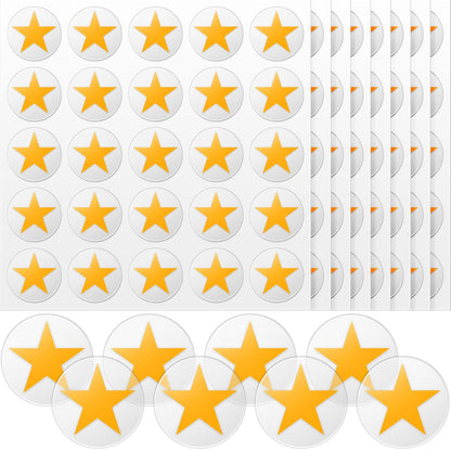 Helmet Stickers Football Baseball Helmet Decals 1-1/8 Inch Vinyl Sports Football Decals Self Adhesive Hockey Stickers for Hockey, Lacrosse, Batting(Clear Print Yellow, Star)