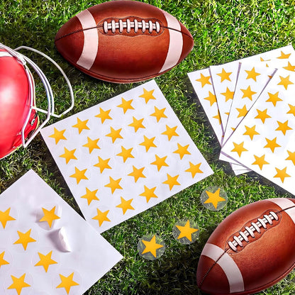 Helmet Stickers Football Baseball Helmet Decals 1-1/8 Inch Vinyl Sports Football Decals Self Adhesive Hockey Stickers for Hockey, Lacrosse, Batting(Clear Print Yellow, Star)