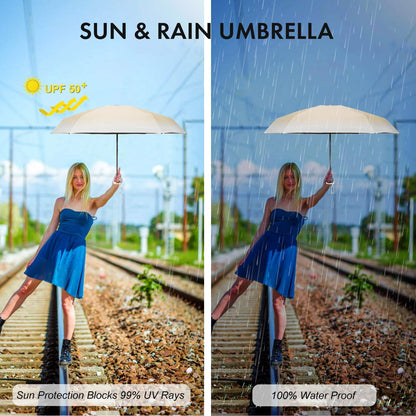 Mini Travel Umbrella Purse with Case Compact, Lightweight, UV Umbrella UPF 50+ Sun Protection, Windproof Portable Parasol for Women, Men & Kids