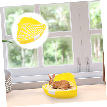 Box Rabbit Toilet Pet Potty Pet Litter Tray Pet Supply Little Pig Pee Toilet Rabbit Potty Training Toilet Pet Drawer Potty Bunny Potty Pet Pee Toilet Small Pet Toilet Bunny Toilet, Yellow