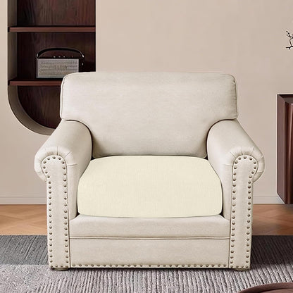 Waterproof Couch Cushion Covers - Stretch Washable Slipcover with Elastic Non-Slip Design, Furniture Protector for Pets,Kids (1 Cushion Chair, Light Yellow)