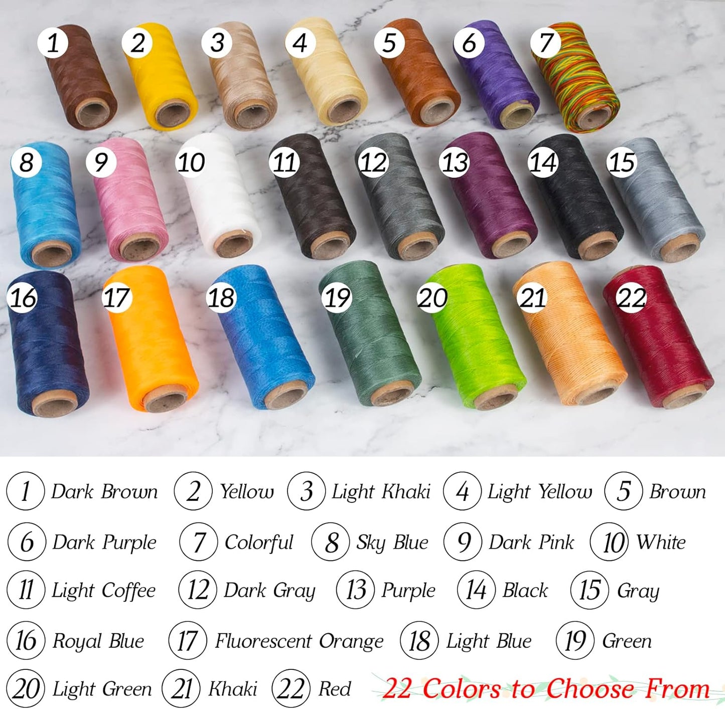 0.8mm Waxed Thread for Leather Sewing, 284 Yards, 150D Flat Wax String, Waxed Cord for Bracelet Making, Bookbinding, Shoe Repairing, Leather Projects, DIY Crafts (Yellow)