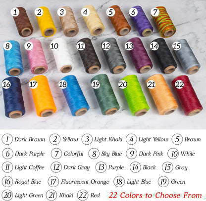 0.8mm Waxed Thread for Leather Sewing, 284 Yards, 150D Flat Wax String, Waxed Cord for Bracelet Making, Bookbinding, Shoe Repairing, Leather Projects, DIY Crafts (Yellow)