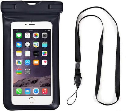 Upgraded Universal Waterproof Case, 2 Pack Waterproof Phone Pouch Dry Bag Compatible Within 6.5 inch Phone (Black & Yellow)