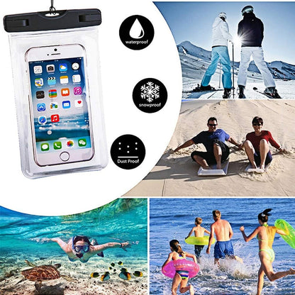 Upgraded Universal Waterproof Case, 2 Pack Waterproof Phone Pouch Dry Bag Compatible Within 6.5 inch Phone (Black & Yellow)
