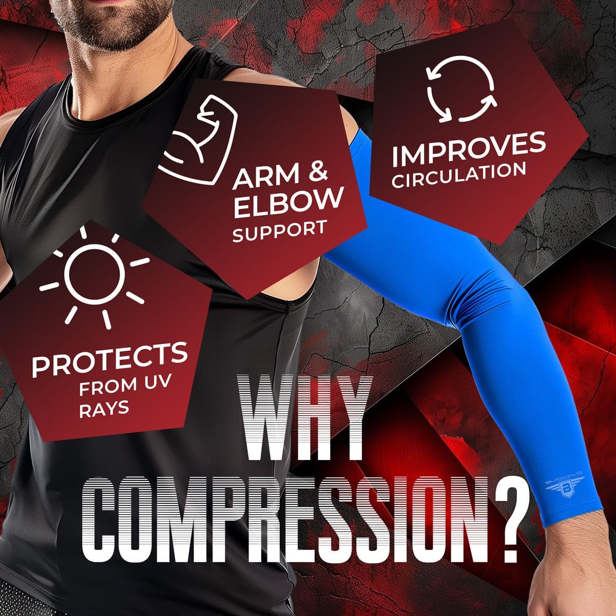 Baseball Arm Sleeve - Youth & Adult 1 Pair - Football Basketball Cycling Tennis