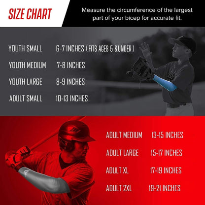Baseball Arm Sleeve - Youth & Adult 1 Pair - Football Basketball Cycling Tennis