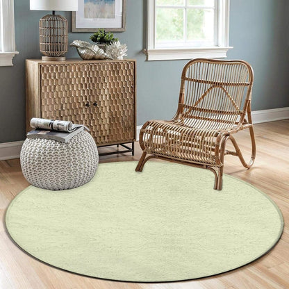 Large Home Decor Mat, Soft Round Yoga Carpet, Non Slip Machine Washable Kitchen Office Circle Rug Light Yellow